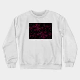 Black & Pink Floral Pattern Crewneck Sweatshirt